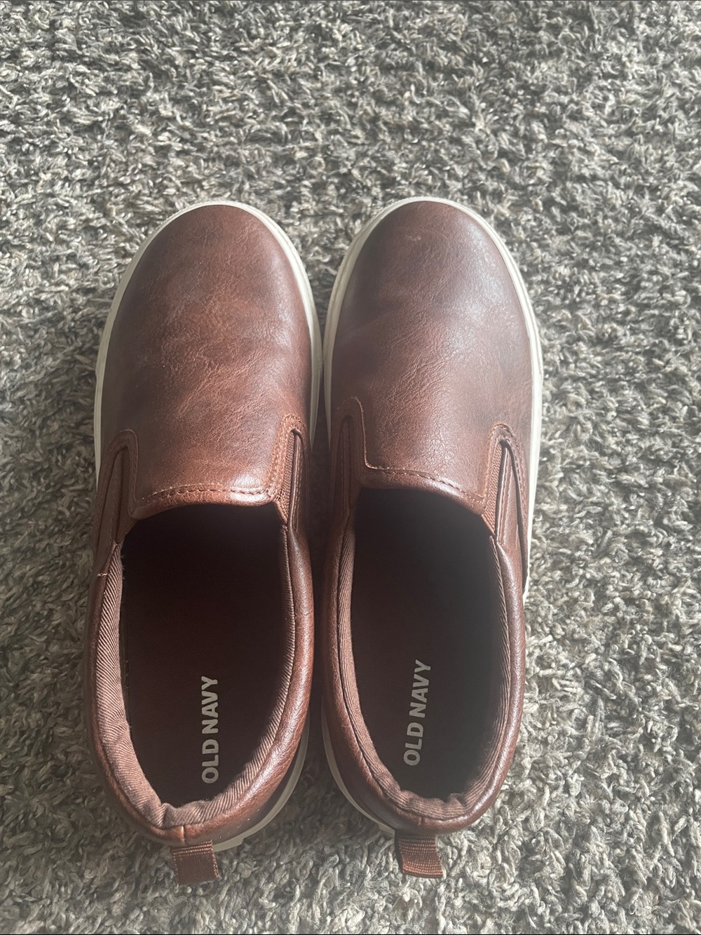 Old Navy Brown Leather-Look Slip On Sneakers